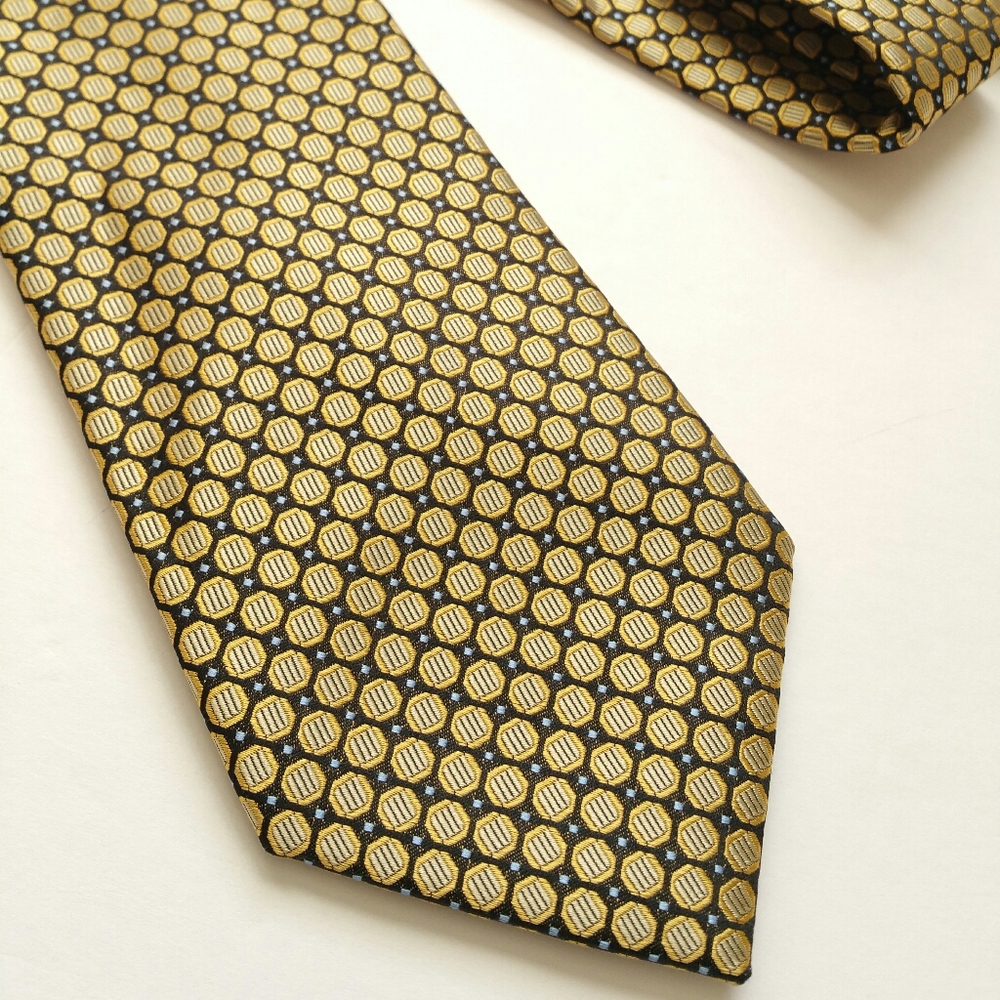 Sean John Silk Gold Blue Tie